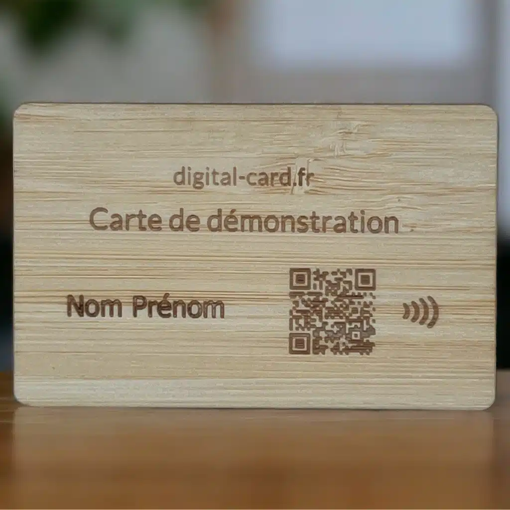 Carte NFC Bambou Digital Card